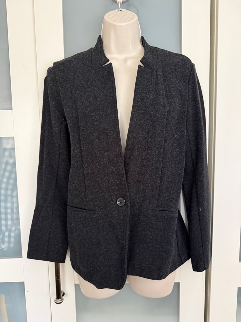 Banana Republic Charcoal Single-Button Women’s Knit Blazer Jacket XS